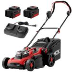 MZK 40V 41cm Cordless Electric Lawn Mower, 2-in-1 Brushless Push Mower with 5 Adjustable Cutting Heights, Includes 2x 4.0Ah Batteries, Charger & 42L Grass Collection Box
