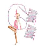 HASTHIP® 2-Pack Sports Ribbons with Sticks, Dance Belts with Bar Kids 2m, Rhythmic Gymnastics Belts, Dance Gymnastics Belts, Dance Belts, Rainbow Swing Belts, Spin Belts, Kids Gymnastics Belts