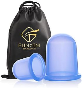 Funxim Copas Masaje Celulitis, 2 Piezas Pequeñas Copas Cuerpo Silicona Anti Celulitis Ventosas Cuidado para Cara Cuello Espalda Salud Mejora la Circulación (grande y medio 2 set)
