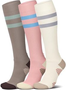 Cotton Compression Socks for Women Circulation-Best Support for Nurses,Running,Athletic,Travel L-XL