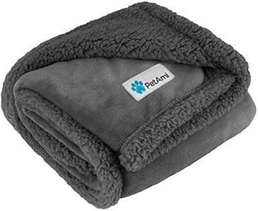 PetAmi WATERPROOF Dog Blanket for Pets Medium Dogs Puppies Cats | Soft Sherpa Fleece Pet Blanket Throw for Sofa Couch | Thick Warm Pet Bed Cover Floor Mat Protects Furniture 29 x 40 inches (Grey Grey)