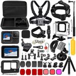 oGoDeal Accessory Set Kit Bundle for GoPro Hero 12 11/10/9 Black, Waterproof Protective Case Waterproof Housing Snorkelling Accessories Bicycle Mount Selfie Bar Head Strap for GoPro Hero 9 10 11 12