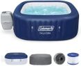 Coleman SaluSpa Atlantis AirJet Inflatable Hot Tub, 4 to 6 Person Square Portable Outdoor Spa with 140 Air Jets, App Control and EnergySense Insulated Cover, 71" x 28"