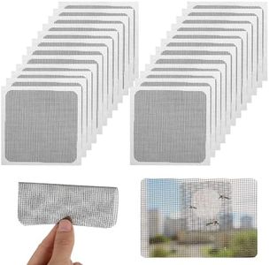 Sibba 24Pcs Window Screen Repair Kit, 4 x 4 Inch Screen Repair Tape, Self-Adhesive Window Screen Repair Patches, Fiberglass Mesh Replacement Screens for Window Screen and Screen Door Tears Holes