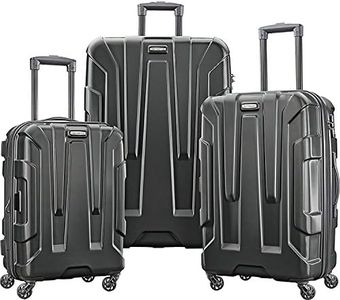 Samsonite Unisex-Adult Centric Hardside Expandable Luggage with Spinner Wheels, Black, 3-Piece Set (20/24/28), Centric Hardside Expandable Luggage with Spinner Wheels