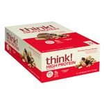 think! Protein Bars, High Protein Snacks, Gluten Free, Kosher Friendly, Chunky Peanut Butter, Nutrition Bars, 2.1 Oz per Bar, 10 Count (Packaging May Vary)