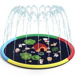 BOCTTCBO Splash Pad 67" Sprinkler & Splash Play Mat Outdoor Water Play Toy for Toddlers, Inflatable Outdoor Party Sprinkler Pad Wading Pool, Water Spray Toys Summer Outdoor Garden