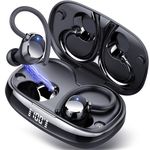 Wireless Earbuds, Bluetooth 5.3 Headphones Deep Bass, 80H Wireless Headphones In Ear with 4 HD ENC Noise Cancelling Mic, Wireless Earphones Running IPX7 Waterproof, Ear Buds with Earhooks for Sport