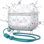 Catalyst Waterproof & Drop Proof Case for AirPods Pro (2nd Generation) Special Edition Compatible with Wireless Charging, Cover Soft Skin, with Carabiner (Funfetti)