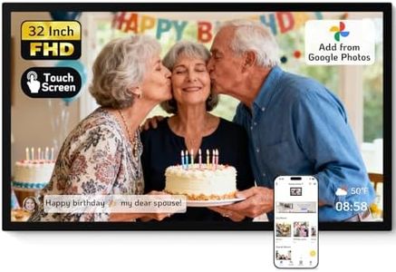 NexFoto 32 Inch Touchscreen Large Digital Picture Frame 64GB, FHD WiFi Digital Photo Frame, Easy to Share Photos/Videos, USB/Micro SD, Gifts for Mom, Black