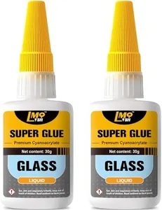 LMQ Glass Glue, 2 x 30g Glass to Glass Glue, Super Glue for Glass, Glass Products, DIY Craft, Jewelry, Art and Many More - Clear, Waterproof