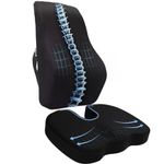 SARTE Car Back Rest Support and Seat Back Cushion Lumbar Support for Car Cushion Back Rest for Chair Designed for Back Pain Relief Support with Memory Foam (Back Cushion + Seat Cushion Combo)