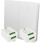 WiFi Smart Switch – make lights and appliances Smart with Voice Control (compatible with Google Assistant & Amazon Alexa) plus get a Wireless Switch for extra convenience (2 gang switch & 2 receivers)