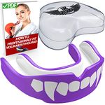 UK Warrior Vampire Mouth Guard Gumshield Guard Contact Sports Gum Shield Rugby Boxing Hockey Kickboxing MMA Judo Karate Fits Adult & Children