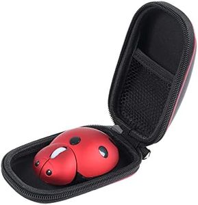 elec Space Wireless Mouse for Laptop, Mini Small Wireless Mouse for Kids, Cute Animal Ladybug Shape Ergonomic Mouse with Mouse Case, Cordless Mouse for Laptop PC Mac Computer Notebook (Red)