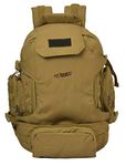 F Gear Ambush 32L Medium Trekking Backpack with Detachable Waist Pouch, Rucksack Bag for Men Women|Military Fabric|Water resistant|Hiking Daypack Weekender Camping Outdoor Camps Bag (Khaki)