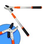 Rootfuel Razor sharp Carbon Steel Blade Anvil Lopper with Telescopic Handle, upto 2-Inch Cutting Capacity, Professional Extendable Garden Lopper - Pruning Tool (Orange)