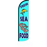 NEOPlex -"Fresh Sea Food" 12-Foot Windless Swooper Feather Flag (Flag ONLY)