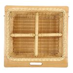 AKWAY Wicker Basket With Double Partition For Modular Kitchen (22.5 W (564mm) x 20 L x 6 H (Double Partition)) Brown