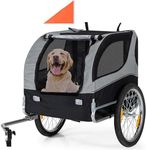 Large Dog Bike Trailer - HAPPAWS Pet Trailer for Bicycle, Dog Carrier Pet Wagon Cargo Cycle Trailers w/ 3 Doors, Aluminum Wheels, Safety Flag, Easy to Connect&Disconnect, Collapsible to Store