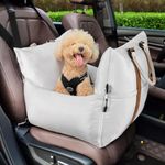 Pawaboo Dog Car Seat for Small Dogs -Extra Soft & Thick- Waterproof Dog Booster Seat for Car, Portable Puppy Bed Car Seat with Fixed Buckles and Safety Leash, Dog Travel Carrier Bed Up to 25lbs