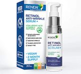 Renew Actives Retinol 1% Facial Serum with Hyaluronic Acid & Vitamin C – Professional-Grade Anti-Aging Formula for Enhanced Hydration, Skin Brightening & Improved Elasticity – 70% Organic Ingredients – Suitable for All Skin Types – Made in Canada – 30ml