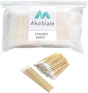 AkoSlale 800Pcs Wooden Precision Q Tips – Natural Pointed Cotton Swabs for Makeup Detailing, Nail Art, Home Crafts & Fine Cleaning | 2.9 Inch Bulk Swabs with 8 Resealable Bags