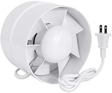 HUGOOME Inline Duct Fan 6 Inch Vent Booster, HVAC Exhaust Intake Fans 188 CFM, Ventilation Blower for Grow Tent Attic Kitchen Garage Greenhouse Basement (Φ 6 inch/110v)