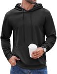 COOFANDY Men's Knit Hoodie Pullover Hipster Hip Hop Long Sleeve Drawstring Hooded Sweatshirts Long Sleeve Black