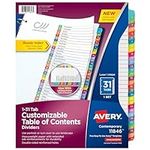 Avery 1-31 Tab Dividers for 3 Ring 