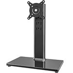 Single LCD Computer Monitor Free-Standing Desk Stand Riser for 13 inch to 32 inch Screen with Swivel, Height Adjustable, Rotation, Holds One (1) Screen up to 35kgs