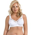 Exquisite Form Women's Cotton Soft Cup Bra 5100535 Full Coverage, White, 38DD