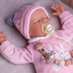 JIZHI Reborn-Baby Dolls 17 Inch Reborn Dolls Realistic Newborn Baby Dolls Soft Body Poseable Full Vinyl Body Girl Like a Lifelike Baby with Feeding Kit Gift Box for Kids,Pink A