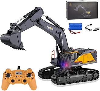 HNR 22 Channel 1:14 Remote Control Excavator Toy with Metal Shovel, Turns 680 Degree, RC Excavator, 2.4Ghz,Lighting Sound Effects Upgraded Charging for Kids, Automatic Digging for Adults