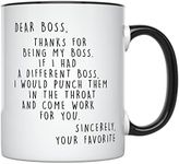 YouNique Designs Worlds Best Boss Mug, 11 Ounces, Best Boss Gifts For Men, Funny Boss Gifts, Best Boss Mug, Boss Lady Mug, Boss Coffee Mug, Best Boss Ever Mug, Boss Mugs For Men Women (Black Handle)