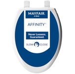 Mayfair 1887SLOW 000 Affinity Slow-Close Removable Plastic Toilet Seat That Will Never Loosen, Elongated, Long Lasting Solid Plastic, White