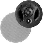 Polk Audio 70-RT 3-way in-Ceiling Speaker (2.5” driver, 7” Sub) - The Vanishing Series | Power Port | Paintable Grille | Dual Band-Pass Bass Ports