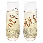 Juvale Set of 2 Mr and Mrs Champagn