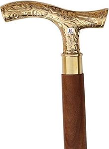 Walking Stick - Men Derby Canes and Wooden Walking Stick for Men and Women Solid Brass Handle -Affordable Gift! Item