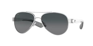 Costa Del Mar Women's Loreto Aviator Sunglasses, Palladium/Grey Gradient Polarized 580g, 56 mm