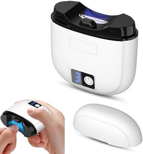 Electric Nail Clippers, 2-in-1 Automatic Nail Clippers, 3 Speeds Portable Electric Nail Cutter with Nail Scraps Storage, Electric Fingernail Clippers for all ages, LED Light-White
