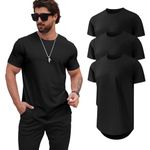 Mancozy 3 Pack Premium Men's Fitted Crew Neck Plain Essential Tees Short Sleeve T-Shirts for Men