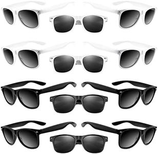ASTARON 12 Pack Kids Party Novelty Sunglasses Bulk Neon Party Favors for Beach Wedding Party Pool Party Supplies, Balck and White