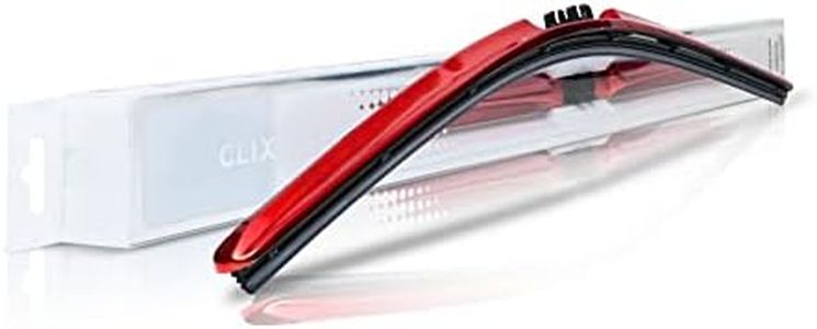 Clix Wipers - 14" Red Chrome Automotive Replacement Wiper Blade (Pack of 1) Universal Clip On All-Weather Flex Frame Windshield Wiper