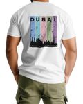 LIT-KID T-Shirt Dubai The Leading City in The World Print Round Neck Half Sleeve Tshirt | 100% Cotton Solid T Shirt for Boys and Mens Tshirt (in, Alpha, M, White)