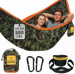 Wise Owl Outfitters Camping Hammock – 500lbs Portable Hammock with Tree Straps - Travel, Backpacking, Hiking, Outdoors Camping Gear - Double
