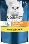 52 x Pouches Gourmet Perle Wet Cat Food Mini Fillets with Chicken in Gravy Connoisseur's Collection 85g x 52 Pouche