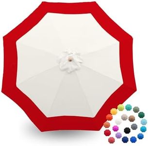Formosa Covers - 9ft Market Patio Umbrella Replacement Canopy - 8 Ribs Top Canvas - 300D UV Protective and Water Resistant Umbrella Fabric - Premium Quality Replacement Canopy Cover ONLY (Duet Red)
