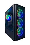 Apevia Predator-BK Mid Tower Gaming Case with 1x Tempered Glass Panel, Top USB3.0/USB2.0/Audio Ports, 4X RGB Fans, Black Case