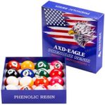 KONLLEN AXD-1TH Billiard Balls Pool Table Accessories 2-1/4" Regulation Size 16 Pool Balls Billiard Set